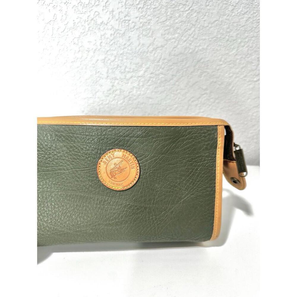 Remy Martin Cognac Green and Brown Leather Zip Up Small Bag - Picture 2 of 10
